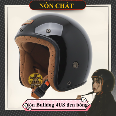 Nón Bulldog 4US đen bóng