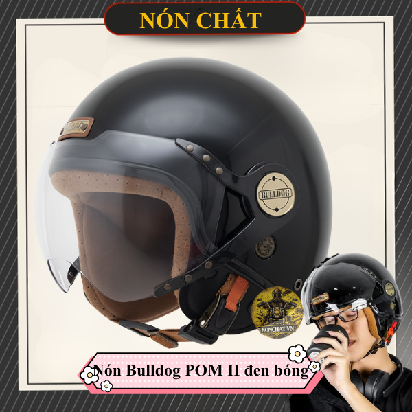 Nón Bulldog POM II đen bóng