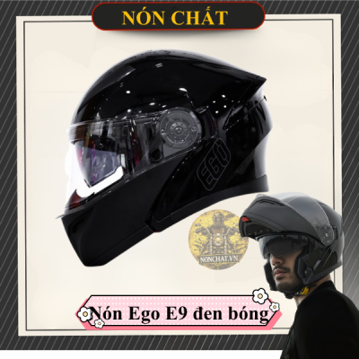 Nón lật hàm EGO E9 đen bóng