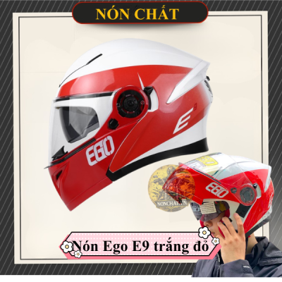 Nón lật hàm EGO E9 trắng đỏ