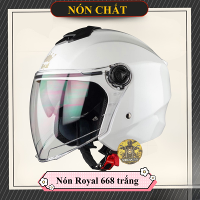 MŨ 3/4 ROYAL 668 2 Kính Trắng