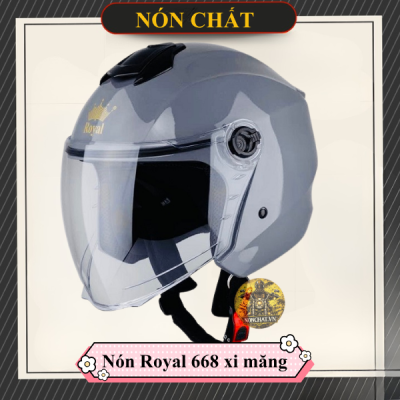 MŨ 3/4 ROYAL 668 2 Kính Xi Măng