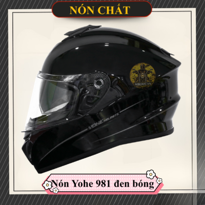 Nón Yohe 981 đen bóng