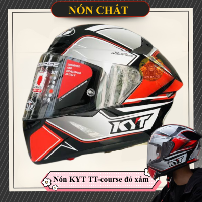 Nón KYT TT-Course Đỏ xám