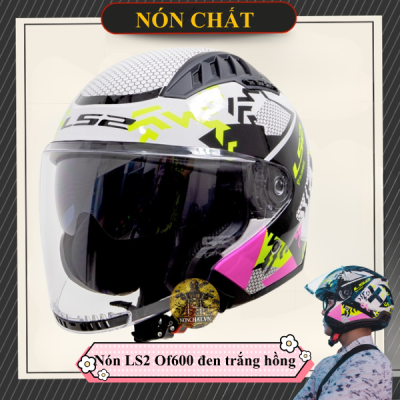 Mũ LS2 OF600 Triplex Gloss Black Pink Yellow