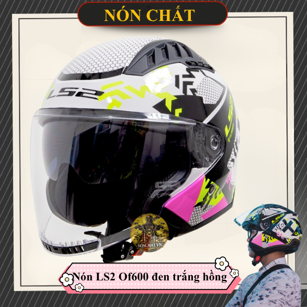 Mũ LS2 OF600 Triplex Gloss Black Pink Yellow