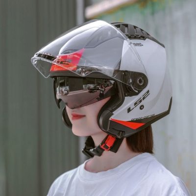 Nón Ls2 OF600 Gloss White Red - Ảnh 3
