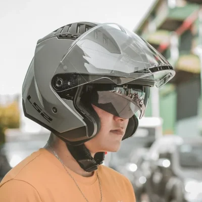 Nón LS2 OF600 Xám Xi Măng - Ảnh 3