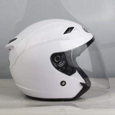 Nón 3/4 2 Kính KLT Trắng Bóng - Ảnh 4