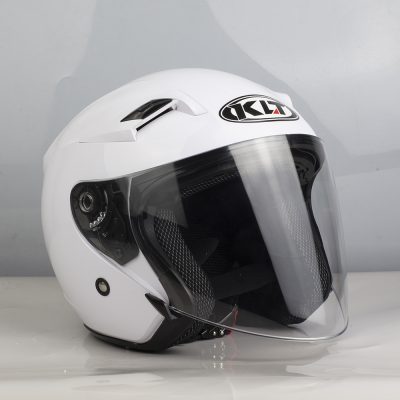 Nón 3/4 2 Kính KLT Trắng Bóng - Ảnh 5
