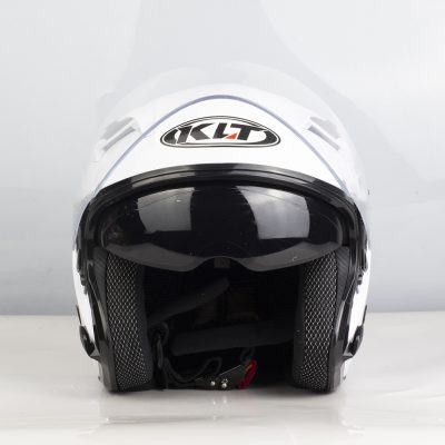 Nón 3/4 2 Kính KLT Trắng Bóng - Ảnh 6