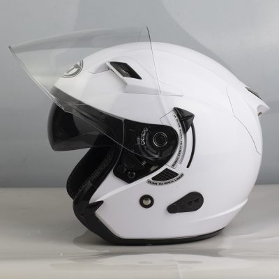 Nón 3/4 2 Kính KLT Trắng Bóng - Ảnh 8
