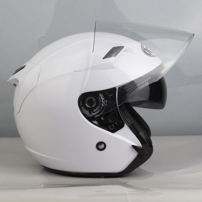 Nón 3/4 2 Kính KLT Trắng Bóng - Ảnh 9