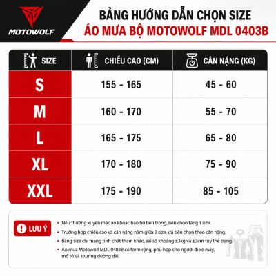 Áo Mưa Bộ Motowolf  MDL0401 Đen - Ảnh 5
