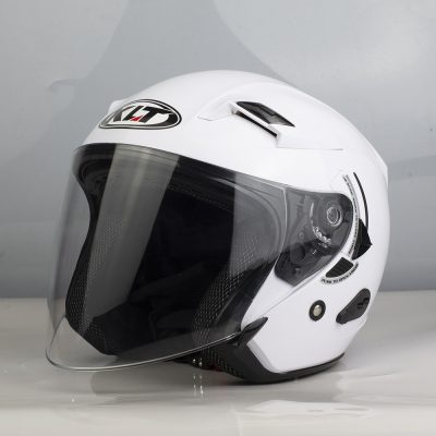Nón 3/4 2 Kính KLT Trắng Bóng - Ảnh 10