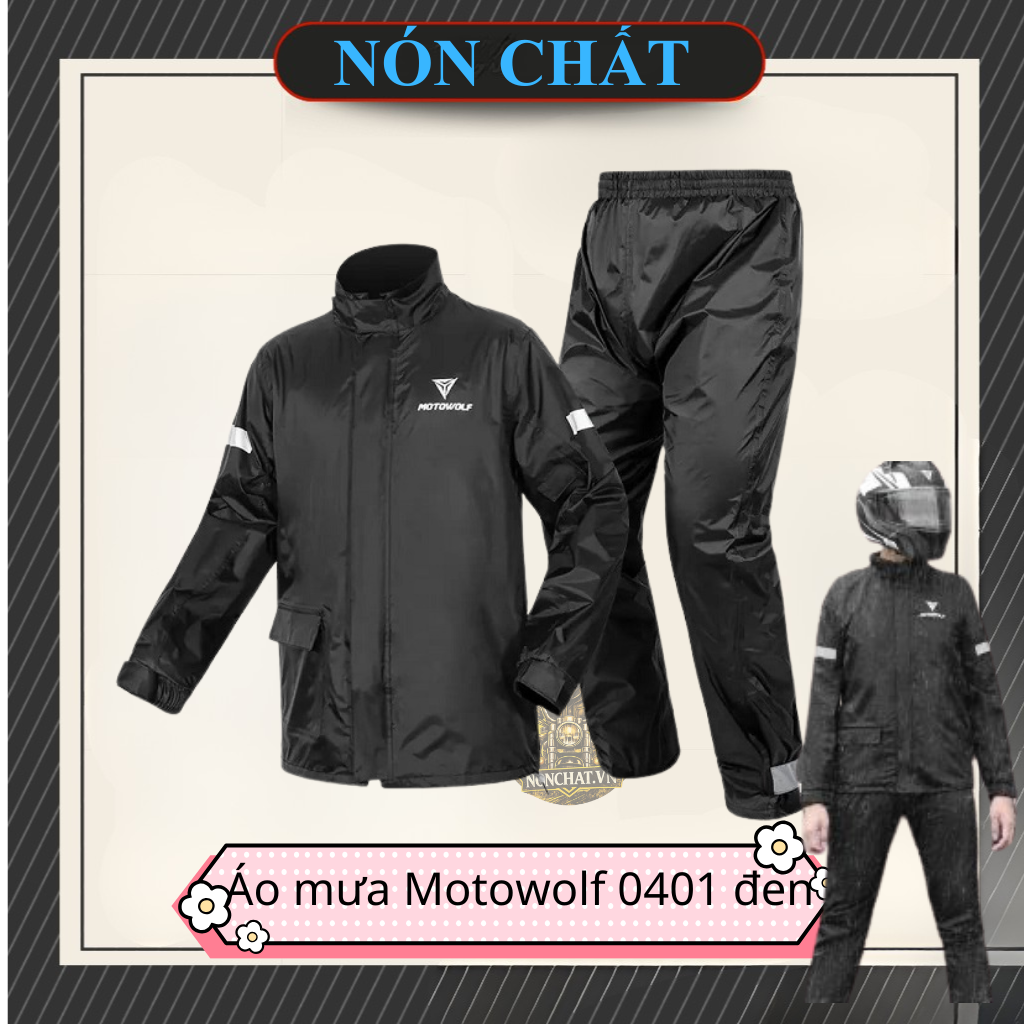 Áo Mưa Bộ MOTOWOLF  MDL0401 Đen