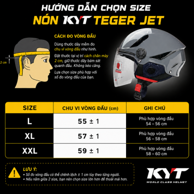 Nón 1/2 KYT Tiger Jet Đen Bóng - Ảnh 4