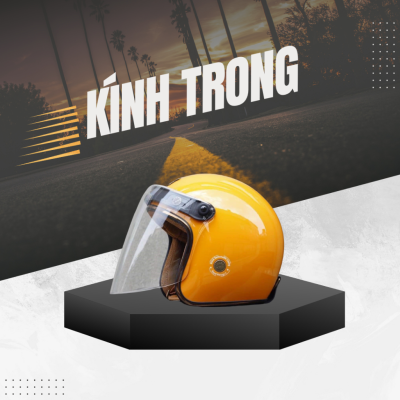 Kính Flat dài gắn nón bảo hiểm 1/2 có 3 nút bấm, nón 3/4 có 3 nút bấm - Ảnh 6