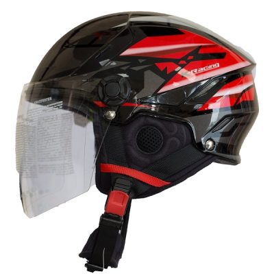 Nón 1/2 KYT Tiger Đỏ Đen - Ảnh 2
