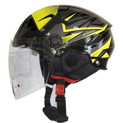Nón 1/2 KYT Tiger Jet Vàng Xám - Ảnh 2