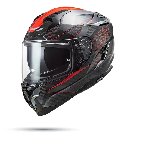 Nón LS2 FF327 Carbon Đen Đỏ - Ảnh 2