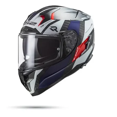 Nón LS2 FF327 Carbon Đen Trắng Xanh - Ảnh 2