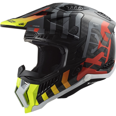 Nón LS2 MX703 Cào Cào Carbon Barrier H-V Yellow Red - Ảnh 2