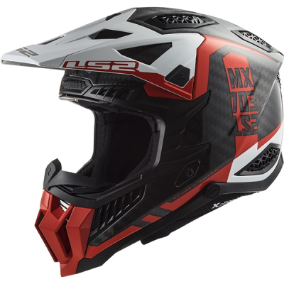 Nón LS2 MX703 Cào Cào Carbon Victory Red White - Ảnh 2