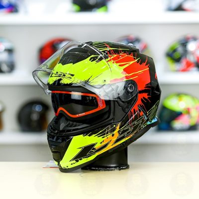 Nón Ls2 FF800 Drop Black Yellow Red - Ảnh 2
