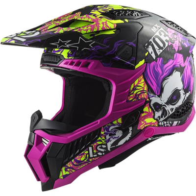 Nón LS2 MX703 Cào Cào Carbon Fireskull Violet - Ảnh 2