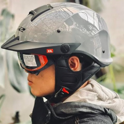 Nón LS2 OF590 Xám Xi Măng - Ảnh 3