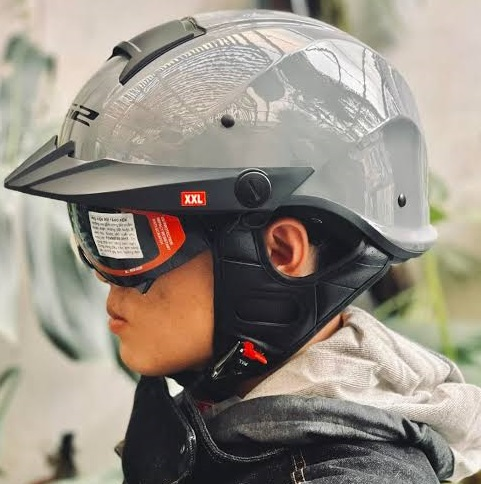 Nón LS2 OF590 Xám Xi Măng - Ảnh 3