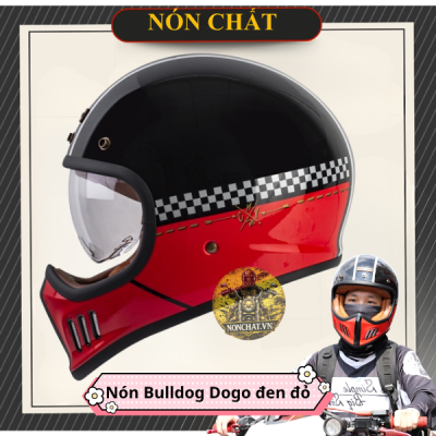 Nón Bulldog DOGO Đen Đỏ
