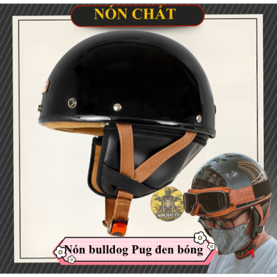 Nón Bulldog Pug Đen Bóng