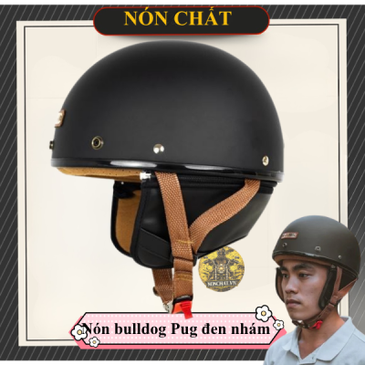Nón Bulldog Pug Đen Nhám
