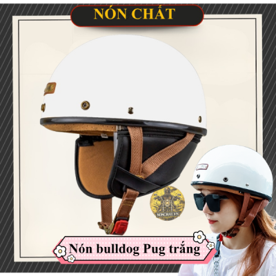 Nón Bulldog Pug Trắng Bóng