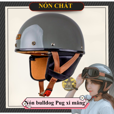 Nón Bulldog Pug Xám Xi Măng