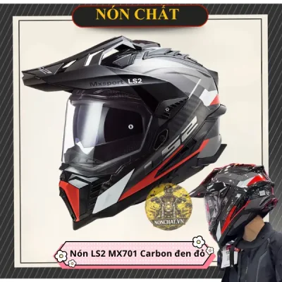 Nón LS2 MX701 Cào Cào Carbon Frontier G.Titanium Red