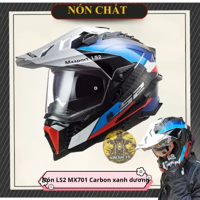 Nón LS2 MX701 Cào Cào Carbon Frontier G.Black Blue