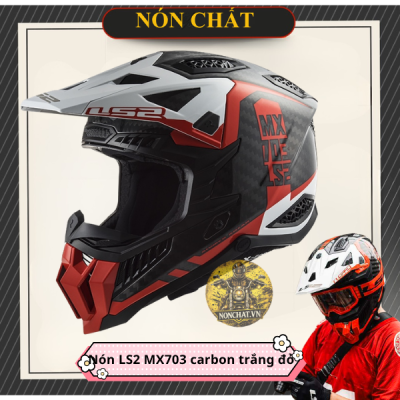 Nón LS2 MX703 Cào Cào Carbon Victory Red White