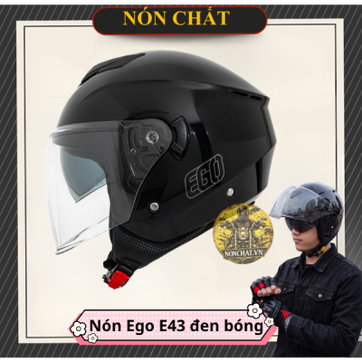 Nón Ego E43 đen bóng