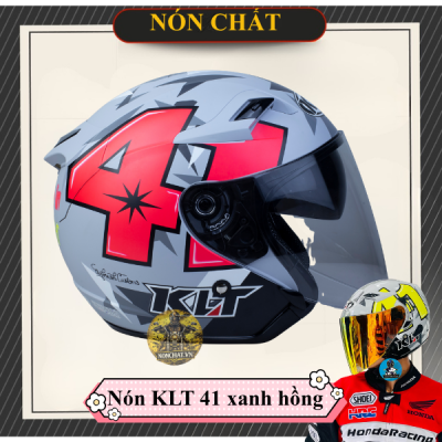 Mũ 3/4 2 Kính 41 Xanh Hồng