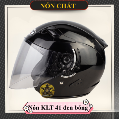 Mũ 3/4 2 Kính KLT Đen Bóng