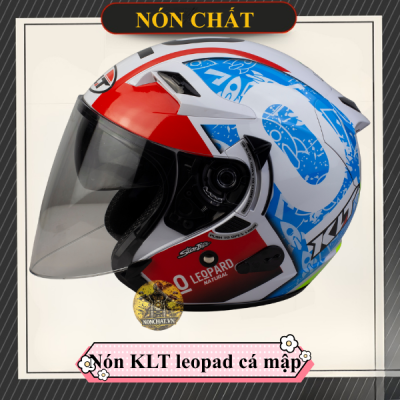 Mũ 3/4 2 Kính KLT Leopad Cá Mập