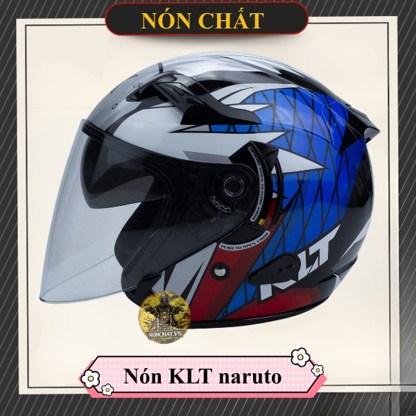 Mũ 3/4 2 Kính KLT Tem Naruto