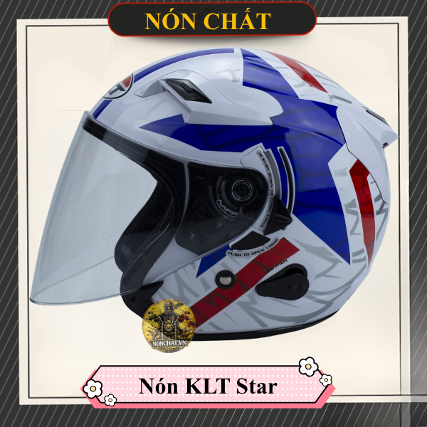 Mũ 3/4 2 Kính KLT Star Ngôi Sao