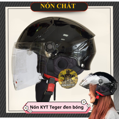 Nón 1/2 KYT Tiger Jet Đen Bóng
