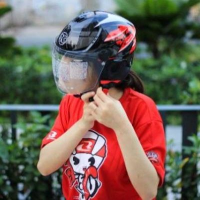 Nón 1/2 KYT Tiger Đỏ Đen - Ảnh 3