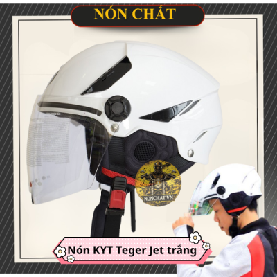 Nón 1/2 KYT Tiger Jet Trắng