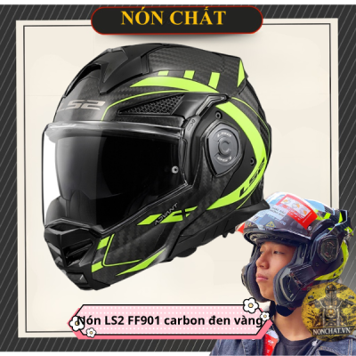 Nón Ls2 FF901 Carbon Gạch Vàng